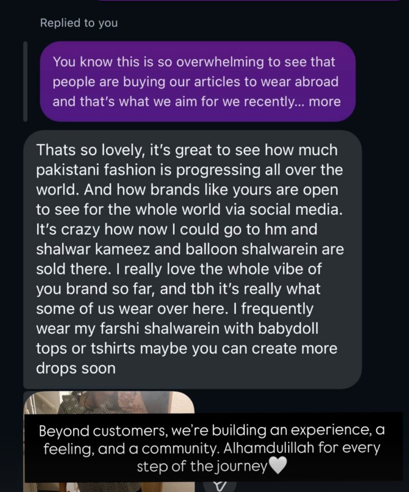 Client Testimonial Chat Screenshot