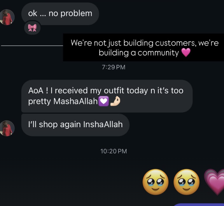 Client Testimonial Chat Screenshot