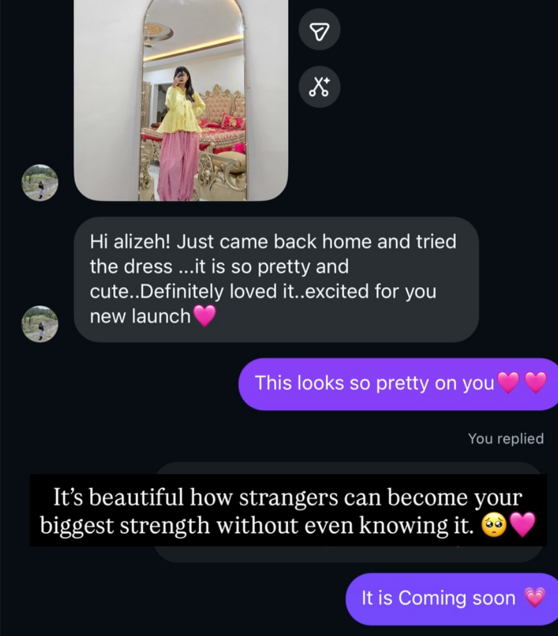 Client Testimonial Chat Screenshot