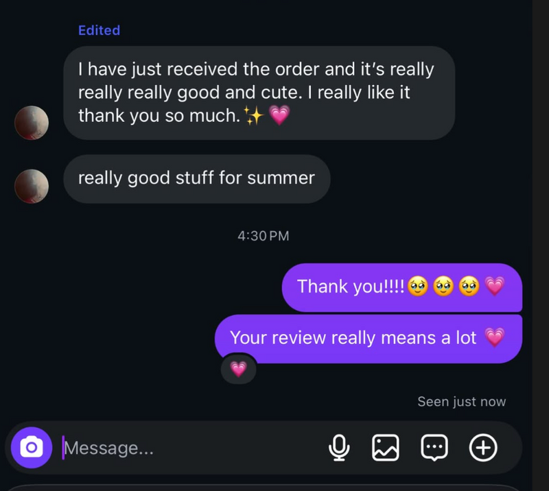 Client Testimonial Chat Screenshot